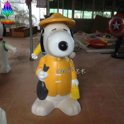 可爱组合套装玻璃钢公仔现模现货 来图定制 电镀彩绘效果史努比工艺品价格 厂家 图片