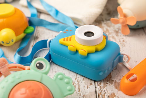 蓝色可爱儿童相机玩具母婴用品摄影图 st摄影